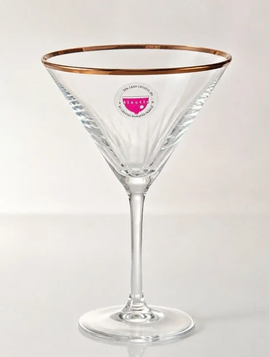 Set of 4 Cristal d’Arques Paris Selectio 24% Lead Crystal Martini Glasses France