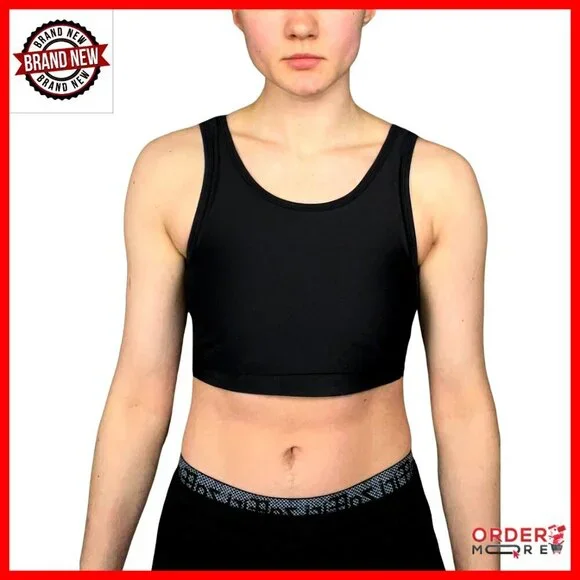 Transgender Chest Binder Corset with Mesh Tank Top Snug Stretchy Lightweight