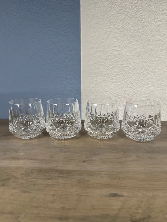 Waterford Lismore Roly Poly Crystal Old Fashioned Set of 4