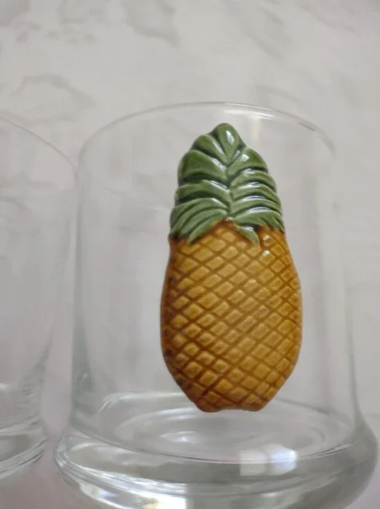 Pineapple Fruit 3D Decorated Glasses Stemless Wine Cocktail