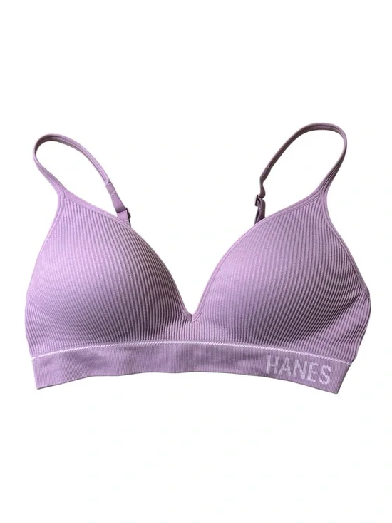 NWOT Hanes Lavender Ribbed Wireless Everyday Bra