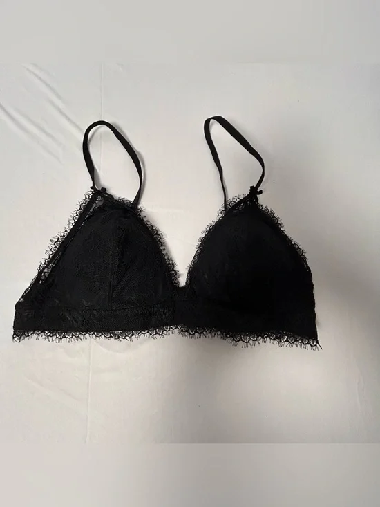 Lace Triangle Bralette in Black - Women Intimates & Sleepwear