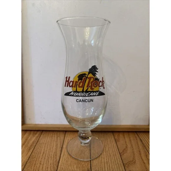 Hard Rock Cafe Cancun Hurricane drink glass