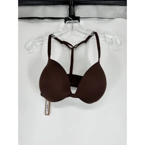 SKIMS Ultimate Push Up Front Closure Bra Womens 32DD Cocoa Underwired Padded