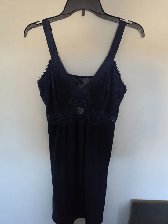 Soma Navy Lace-Trim Slip
