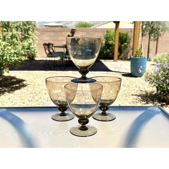 1920s Orrefors Art Deco Smokey Goblets Designed By Simon Gate Set Of 4 Rare