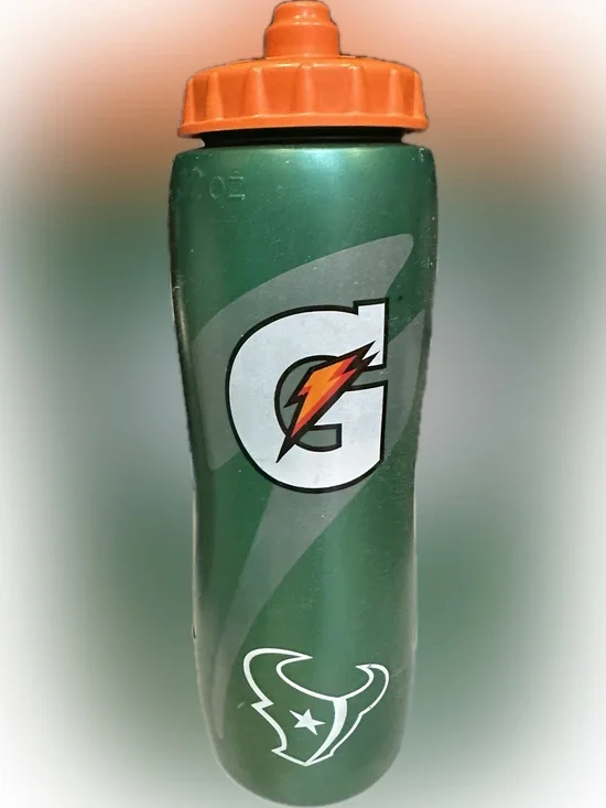 GATORADE HOUSTON TEXANS LOGO SQUEEZE SPORTS WATER BOTTLE BLENDER BALL RECOVERY