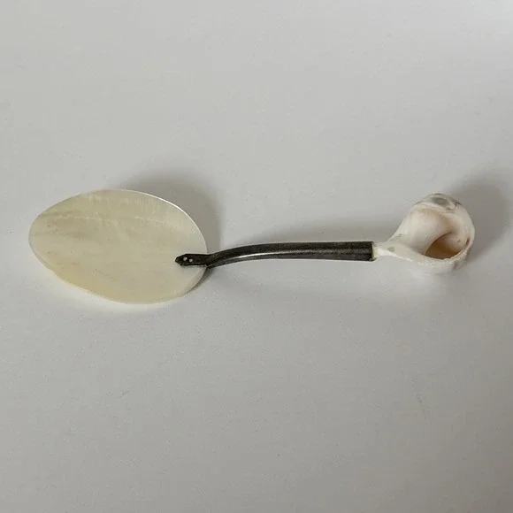 Vintage Mother of Pearl Silverplate Caviar Spoon