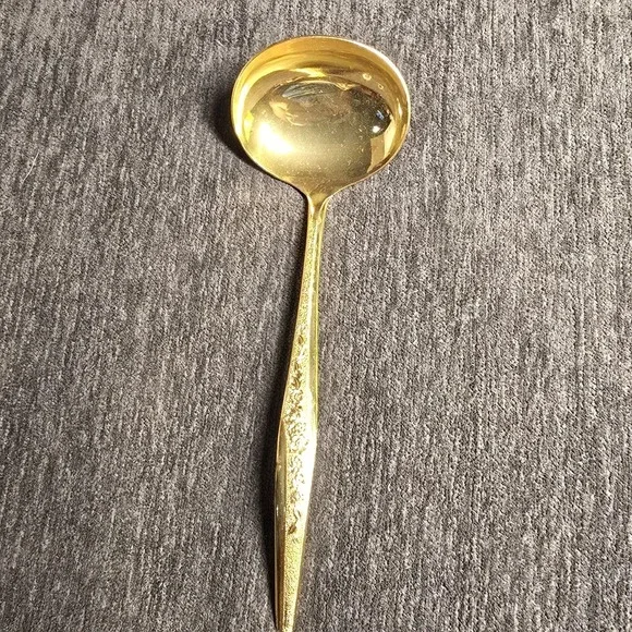 Vintage‎ JH Carlyle Golden Bouquet Gold Electroplate Gravy Ladle