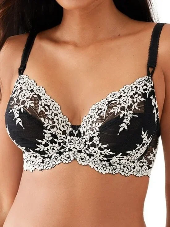 Wacoal 65191 Embrace Lace Underwire Bra 38C Black & White