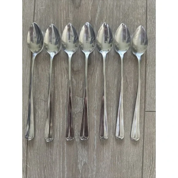 7 PCs‎ Supreme by Towle ASHLEY Iced Tea Spoons 7 3/8 in Stainless Korea 18/8