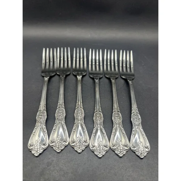 Oneida Kennett Square Distinction Deluxe Stainless Dinner Forks Set Of 6 Vtg HH
