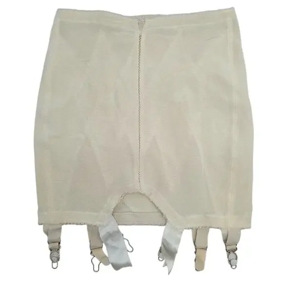 Lily Of France Ivory Garter Girdle Pin Up Glam Vintage Lingerie Treasure Glam‎