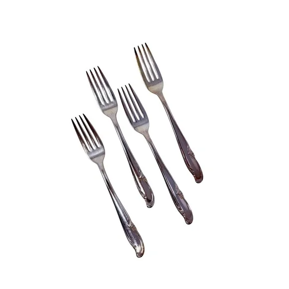 Vintage‎ Allure-Teatime Silverplate Dinner Forks Set 4 International Silver