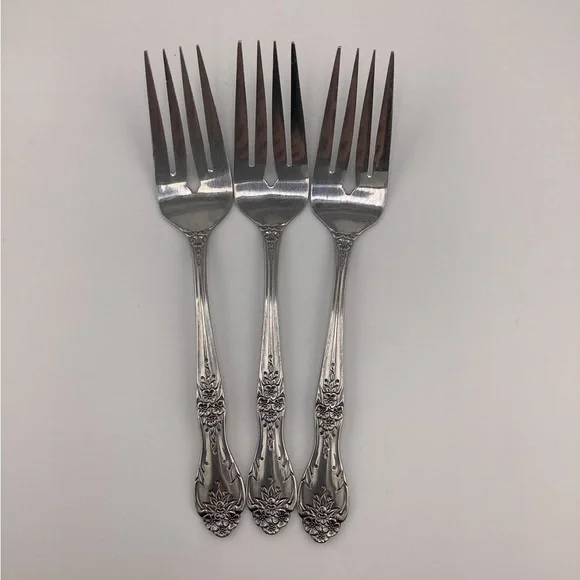 (3) Stanley Roberts Rogers “Love Joy” Salad Forks