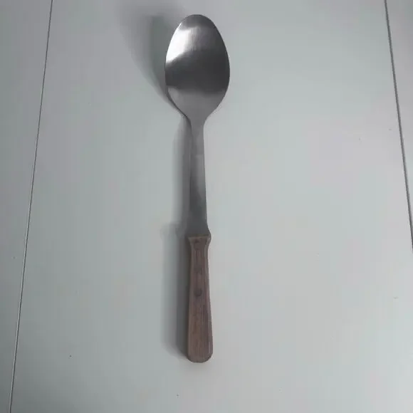 PIONEER WOMAN Solid Spoon With Riveted Wooden Handle For Cooking & Serving 13.5”