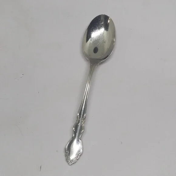 Oneida Dover Stainless Steel Place Oval Soup Spoon-Cube Mark-Floral