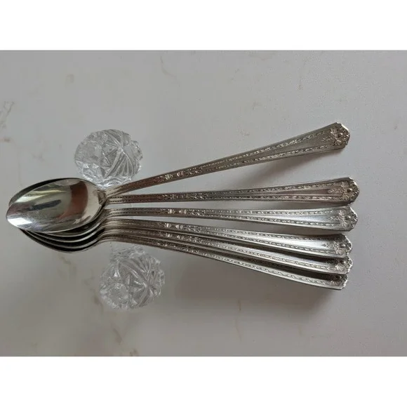 Vtg National Silver Co EPNS Reinforced Iced Tea Spoons Set of 6 Gracious 1939