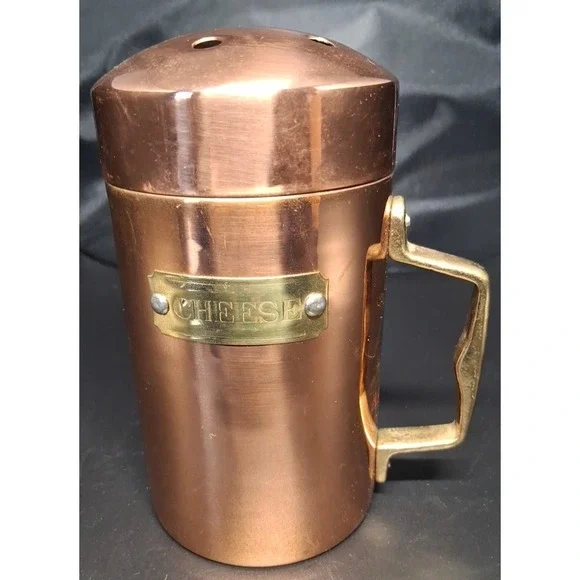 Vintage Solid‎ Copper And Brass Cheese Shaker Himark Ent, NY 6