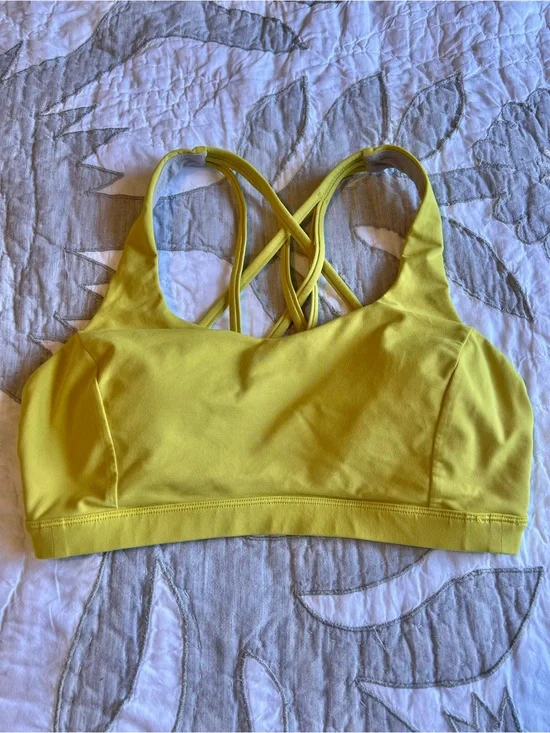 Lululemon Energy Sports Bra Yellow Almost Pear Size 8