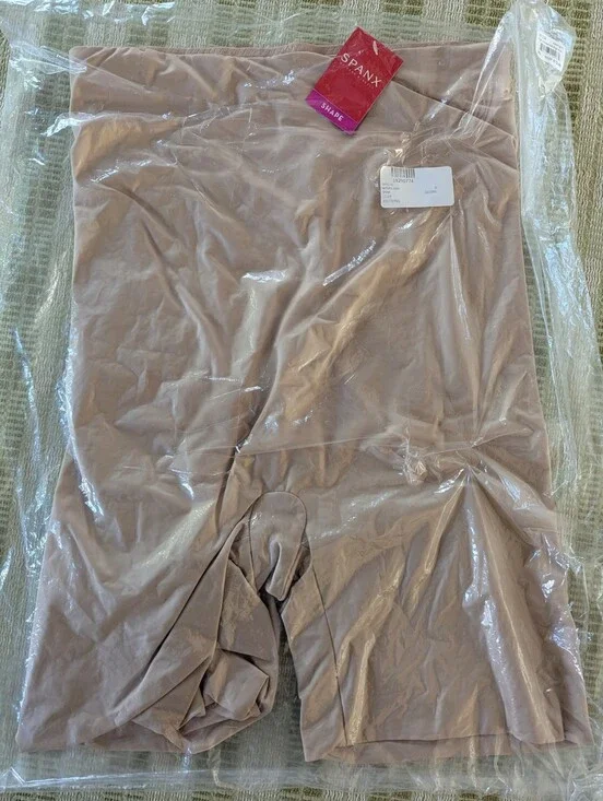 SPANX High-Waist Shaping Shorts in Light Beige