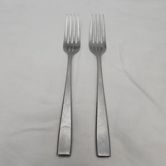 Lot Of 2 (Two) Logan Satin (Stainless) by Cambridge Silver Forks GUC Normal Wear