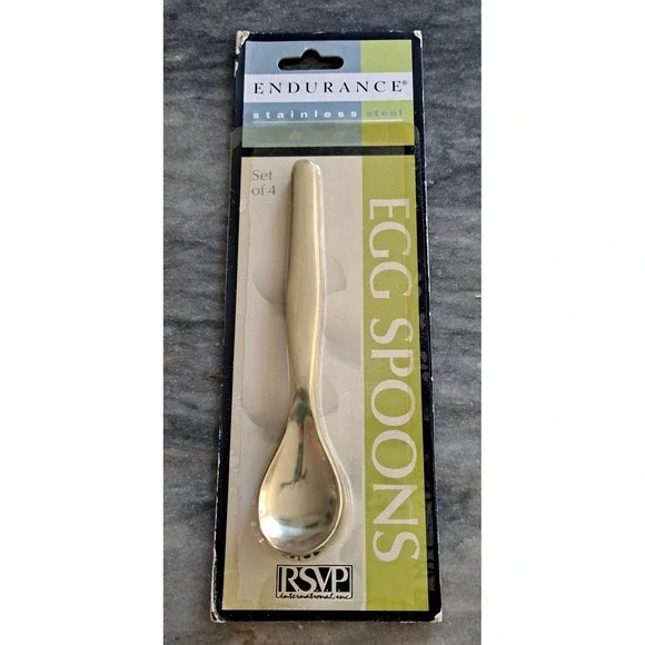 Egg Spoons Stainless Steel Set of 4 New In Package