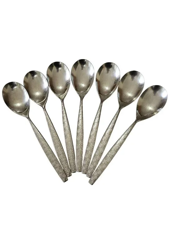 7 Noritake Allegro Soup Spoons 7.5