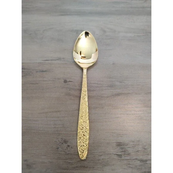 Cosmos CSM42G Golden Plantation Rose Gold Plated Flatware Teaspoon Spoons...