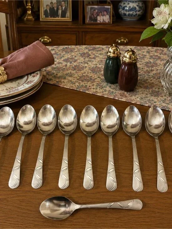 Cambridge FELICITY‎ Frosted & Glossy (7)  Soup Tablespoons And (1)  Teaspoon