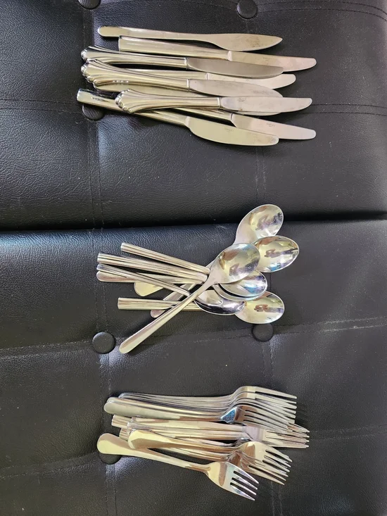 Stainless Steel Silver Cutlery Set -  Home Dining Flatware