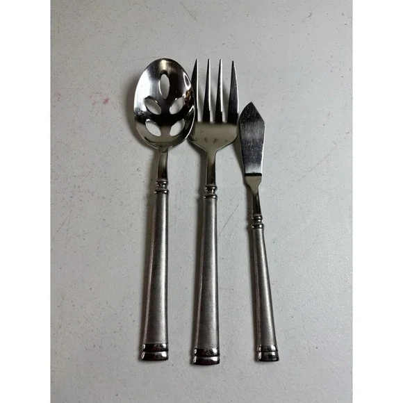 Cambridge‎ Meridian Stainless Serving Pieces Slotted Spoon MeatFork Butter Knife