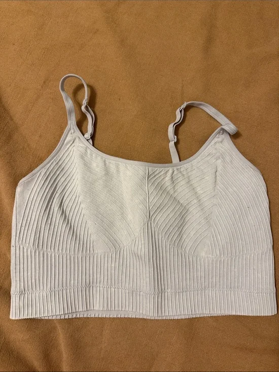 Aerie Seamless Ribbed Bralette - Light Grey