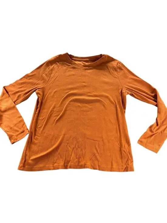Unbranded Orange Long Sleeve Crew Neck Sleepwear Pajama Shirt Women's
