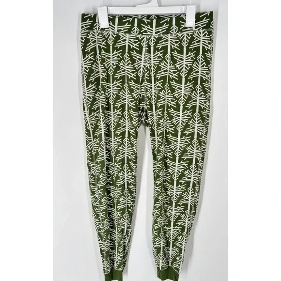 Pact Women Birch Tree Print Pajama Pants Sz L Jogger Organic Cotton Cozy Holiday