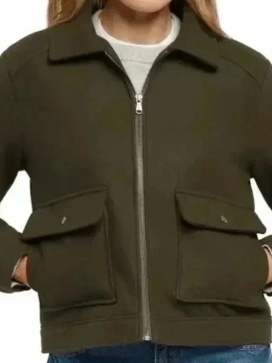 Banana Republic Olive Zip-Front Field Jacket