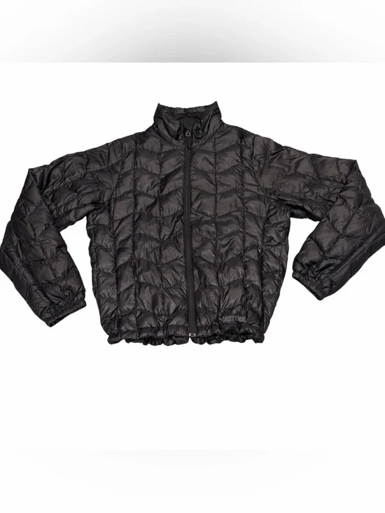 Marmot Black Quilted 800 Fill Goose Down Puffer Jacket Coat size Medium