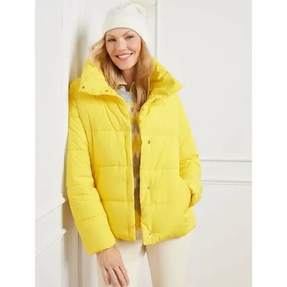 Talbots DOWN ALTERNATIVE PUFFER‎ COAT size S Yellow