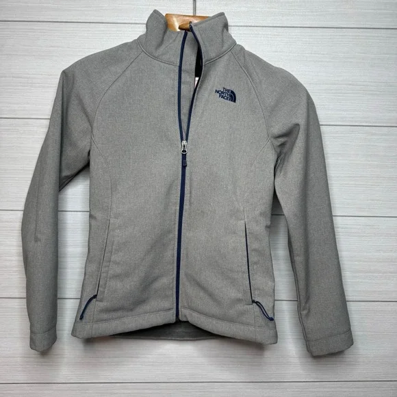 The North Face Women's Soft Shell Fleece Lined Jacket Gray Full Zip Small Casual
