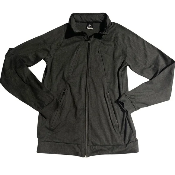 Jordan Track Jacket Womens Small Gray Excellent Dri-FIT Full Zip Heathered