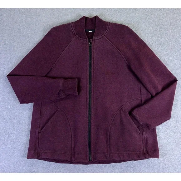 Lululemon Jacket Womens‎ 6 Red Heathered Bordeaux Drama Pleat To Street Bomber
