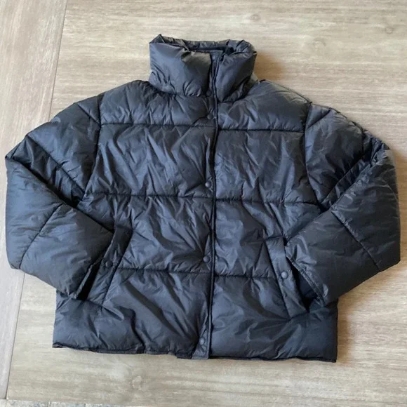 J.Crew Signature Puffer Jacket Black Water Repellent Medium New‎ Without Tags