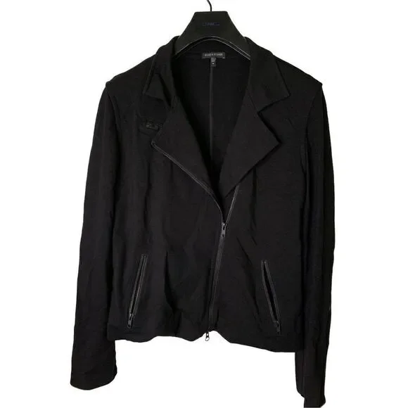 Eileen Fisher asymmetrical jacket black women's size medium
