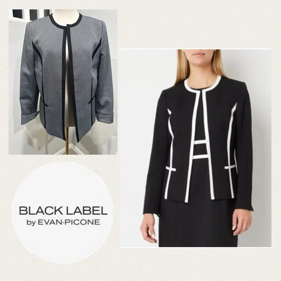 Black Label by Evan-Picone Women's Grey‎ blazer with black accents.