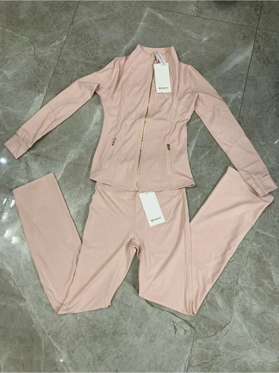 lululemon athletica Light Blush Zip Jacket & Matching Pants Set