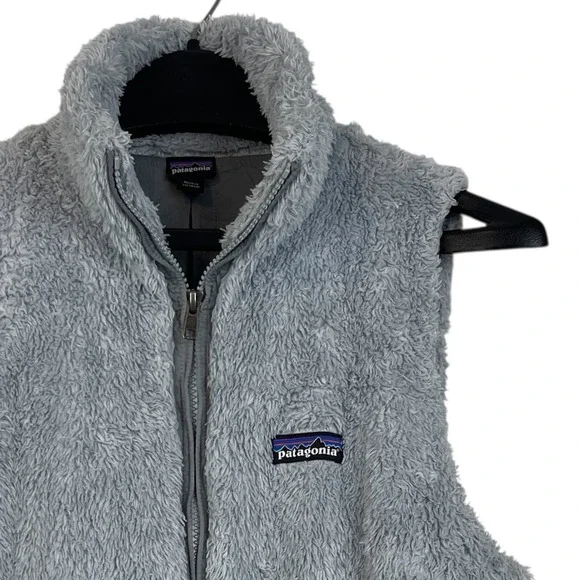 Patagonia‎ Los Gatos Fleece Vest Women Medium Gray Fuzzy Full Zip 25215FA15