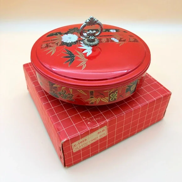 Vintage Candy Box Taiwan Red Plastic 7.5