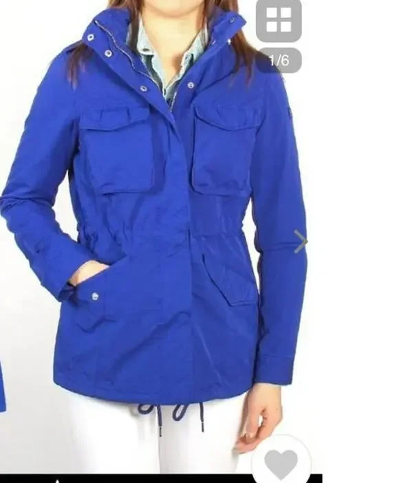 Tatras Women Aurora Hooded Military Utility Jacket Blue Small Medium Minimal Fit