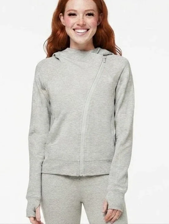 Lululemon Scuba Jacket Size 8 Asymmetrical Coast Hoodie Heathered Gray