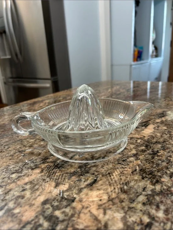 Vintage Clear Glass Handheld Citrus Juicer - Classic Reamer